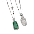 Jade Look Tablet and Leaf Pendant Necklaces 2 Styles view 5