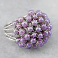 Pearl-Like Floral Cluster Statement Ring In Four Colorways view 5
