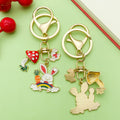 Easter Bunny Charm Keychains Featuring Pink Blossom Across 19 Pictured Variations view 2