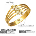 Stainless Steel Geometric Multi-Band Spring Open Cuffs view 7