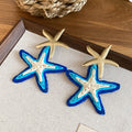 Raffia Starfish Drop Earrings in Four Color Styles view 6