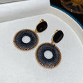 Woven Circle Drop Earrings In Nine Color And Back Styles view 7