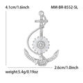 Crystal Anchor Brooch in Gold Tone and Silver Tone view 7