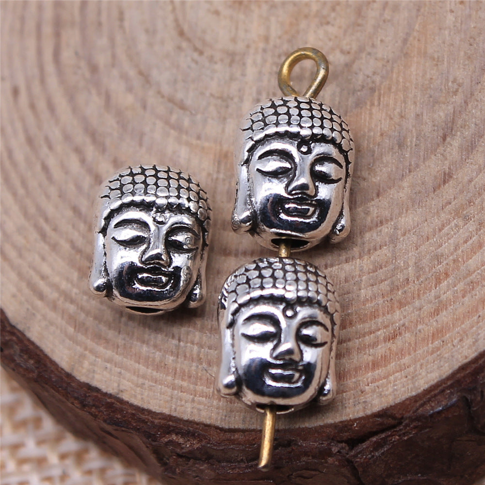 8.9x7.3x7mm 1.4g Multicolor Zinc Alloy Buddha Head Loose Metal Beads for Bracelet Jewelry Making
