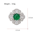 Green Silver Tone Flower Crystal Eight Designs Metal Brooch Pin view 11
