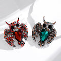 Aqua Silver Tone Owl Crystal Two Designs Metal Brooch Pin view 5