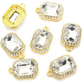 Rectangular Crystal Halo Charm Collection for Jewelry Making view 8