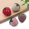 Rhinestone Covered Strawberry Beads in Two Sizes and Four Colors view 3