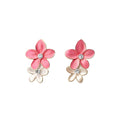 Bright Floral Crystal Stud Earrings in Five Colors view 5