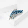 Wheat Leaf Peacock Brooch In 2 Styles With Polished Metal And Decorative Details view 3