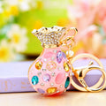 Jeweled Fortune Bag Keychains in Six Bright Color Options view 9