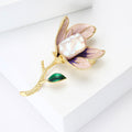 Purple Translucent Magnolia Brooch With Pearl-Like Center view 3