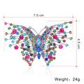Pink Silver Tone Butterfly Crystal Metal Brooch Pin view 2