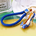 Polka Dot Bow High Heel Keychains in Blue, Pink and Black view 6