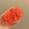 Large Layered Rose Flower Statement Stud Earrings Statement Jewelry Pair view 8