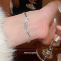 Zircon Adjustable Slider Bracelet Feather Heartbeat 5 Styles view 3