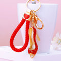 Jeweled Peep Toe High Heel Keychains in Five Colors with Braided Loop Options view 12