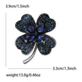 Crystal Four Leaf Clover Brooch in 4 Color Styles Metal Pin view 7