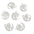 Crystal Crescent Moon and Tree of Life Round Charm view 4