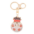 Rhinestone Flower Fortune Bag Keychain Gold Clasp Four Colors view 5