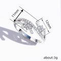 Silver Tone Layered Baguette Crystal Crossover Ring view 4