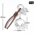 Silver Headphones Keychain Brown Leather Cord Bow Charm view 4