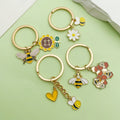 Bee and Honeycomb Charm Keychains in 10 Pictured Variations for Bags and Keys view 2