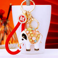 Multicolor Beaded Elephant Keychains in Three Plain and Fortune Loop Options view 2