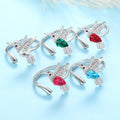 Silver Hummingbird Open Adjustable Ring Colorful Alloy view 2