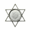 Six Point Star Round Pendant Settings for Jewelry Making view 1