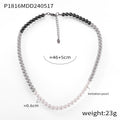 Imitation Pearl Strand Necklaces White Gray Mixed Color view 7