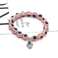Colorful Evil Eye Bead Hamsa Charm Stretch Bracelets view 7