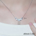 Silver Tone Five Round Bezel CZ Geometric Pendant Necklace view 4