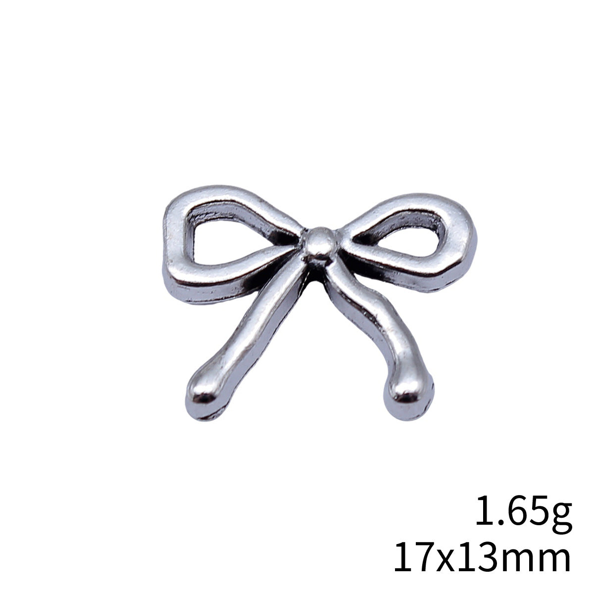 17x13mm 1.65g Antique Silver Zinc Alloy Bow Small Hole Spacer Butterfly Beads for Bracelet Necklace DIY Making