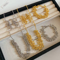 Irregular Branch Link Necklace Bracelet and Earrings in Two Tones view 1