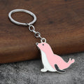 Cute Seal Zinc Alloy Keychain Gift Bag Charm Accessory