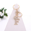 Crown Initial Letter Rhinestone Keychain Gold Tone Letters A-Z view 10