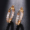 Marquise Crystal Huggie Hoop Earrings in Three Metal Tones view 1