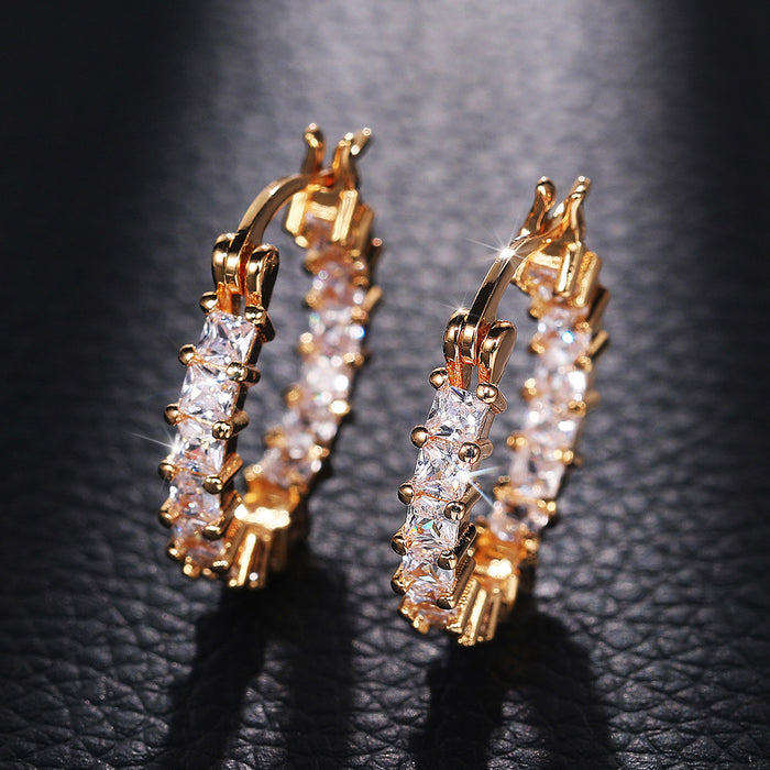 Marquise Crystal Huggie Hoop Earrings in Three Metal Tones
