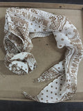 Narrow Patterned Scarf Ties In Seven Neutral And Blue Designs view 7