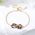 Gold Tone Crystal Double Snake Adjustable Slider Bracelets view 4