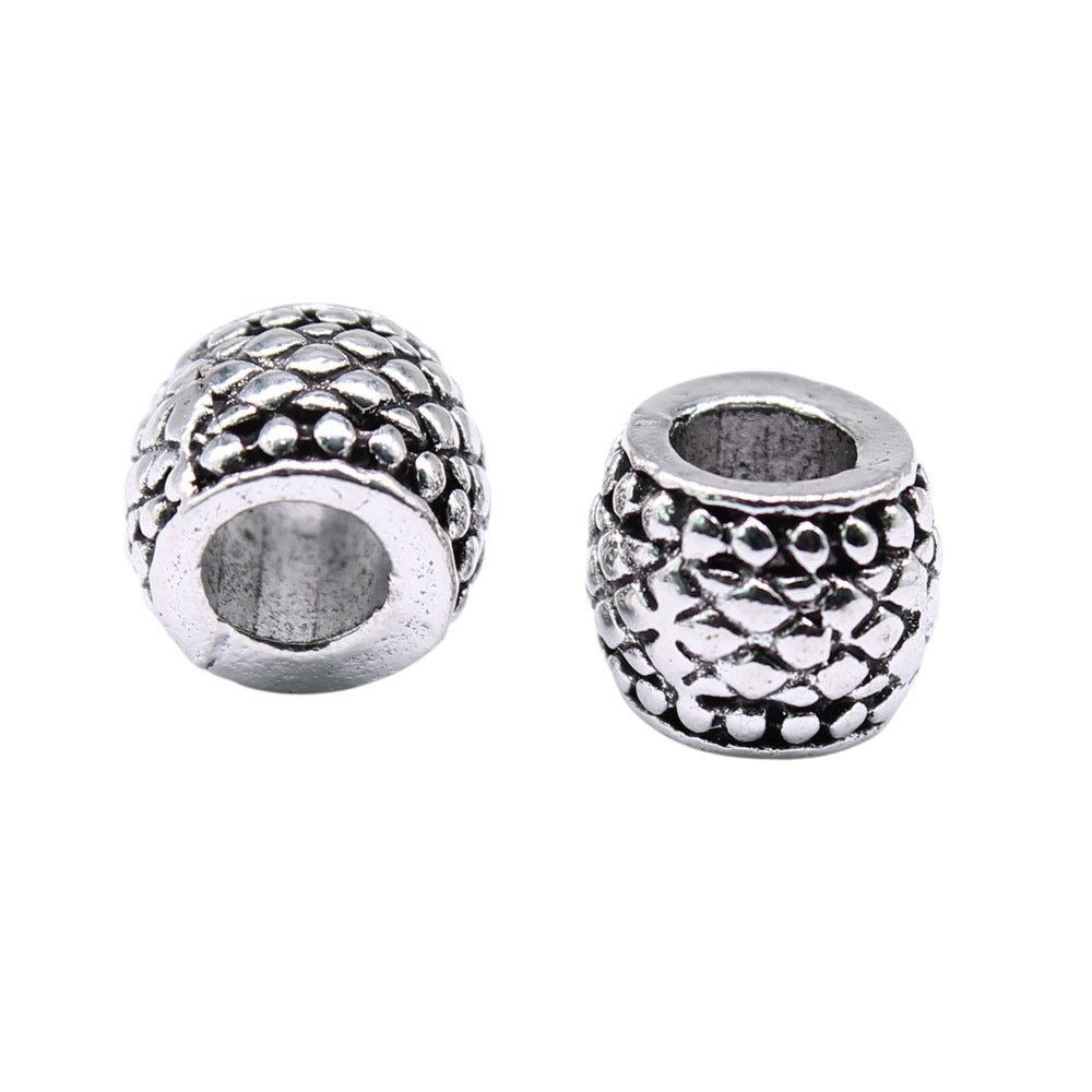 9x9x7mm 2.3g Antique Silver Zinc Alloy Large Hole Beads for DIY Bracelet and Necklace Jewelry Making