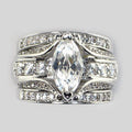 Silver Marquise Clear Stone Three Piece Ring Set Sizes 6-10 view 2