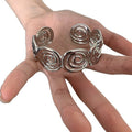 Metal Spiral Open Cuff Bracelet Silver Gold Two Tones view 5