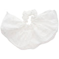 White Eyelet Embroidered Fabric Oversized Bow Ponytail Scrunchie view 5