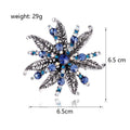 Flower Crystal Metal Brooch Pin 6.5 x 6.5 cm for Jackets and Lapels view 2