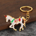 Unicorn Metal Split Ring Keychain in Eight Color and Finish Styles view 3