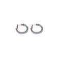 Square Crystal Hoop Stud Earrings in Two Metal Tones view 5
