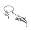 Double Dolphin Metal Keychain in Gold, Silver, and Rainbow Finishes view 5