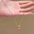 Pink Enamel Heart Pendant Necklace Decorative Jewelry Design view 4